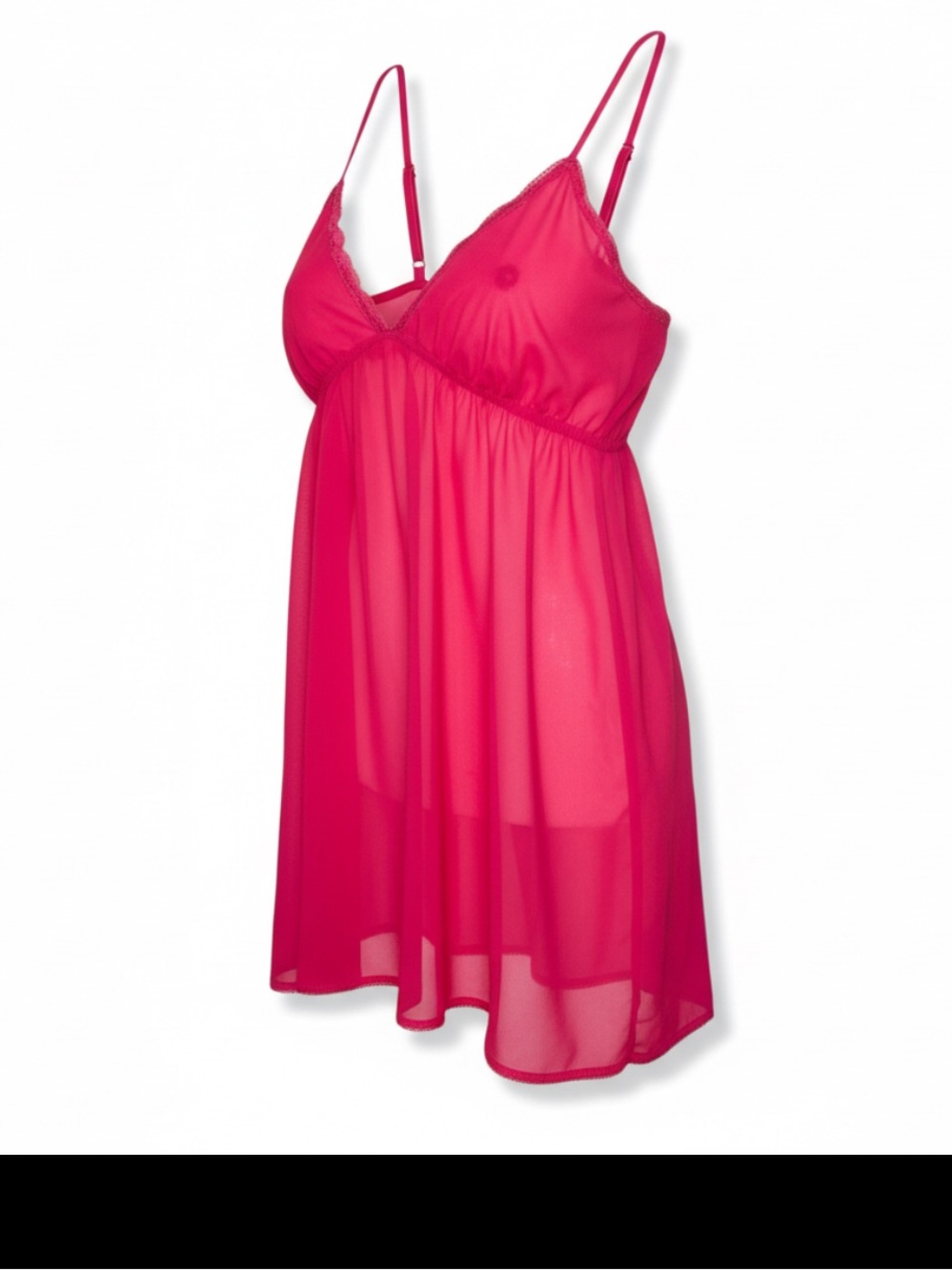 Victoria's Secret Red Chiffon Babydoll Chemise Slips Nightie Size Medium NWOT